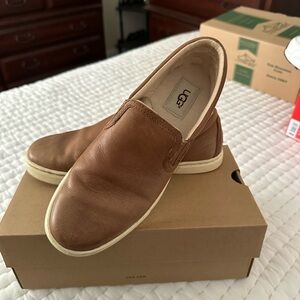 UGG Woman’s Tan Leather Slip-Ons